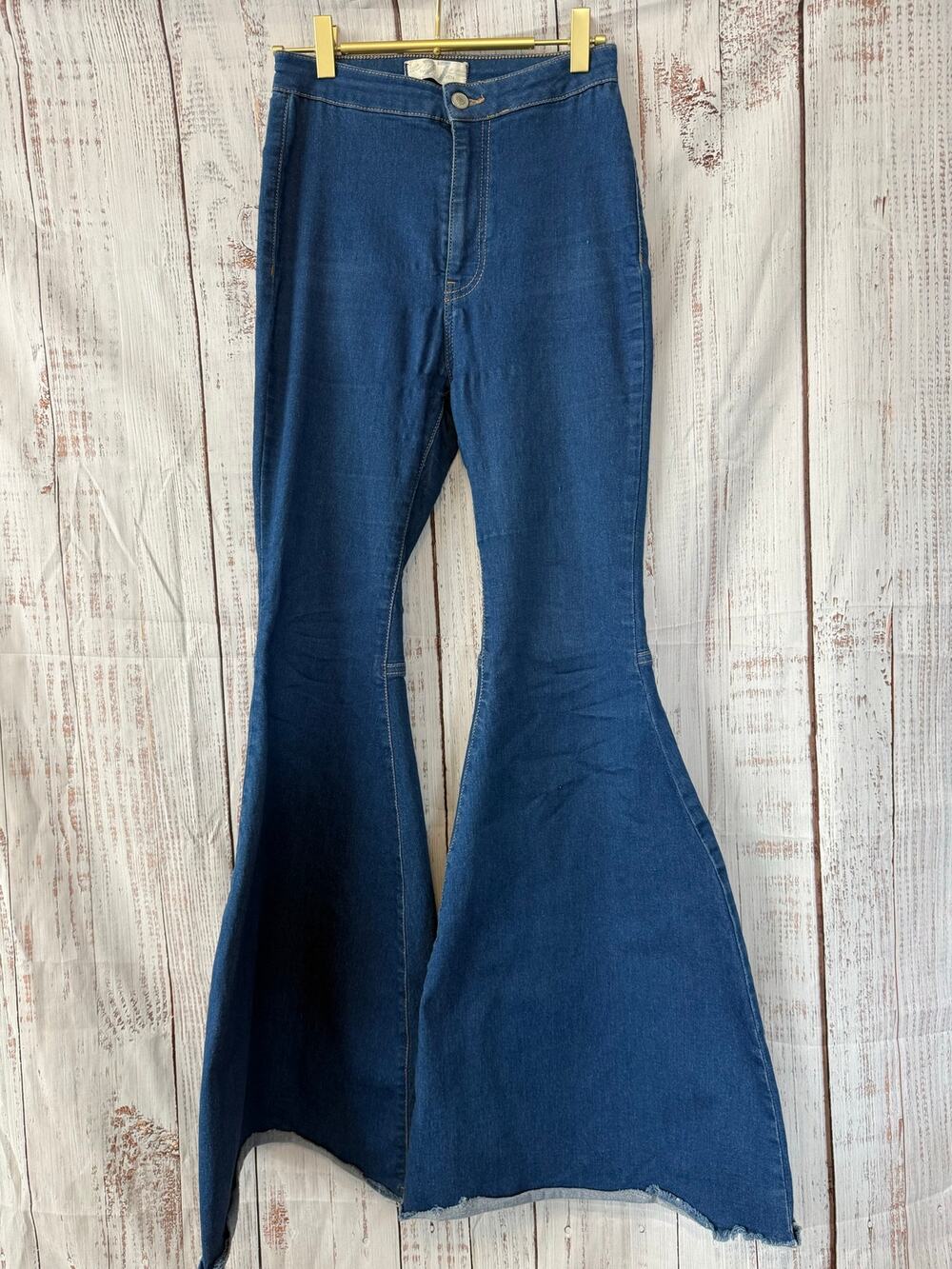 We The Free Free People Women's Bell Bottom Flare Jeans High Rise Stretch Denim
